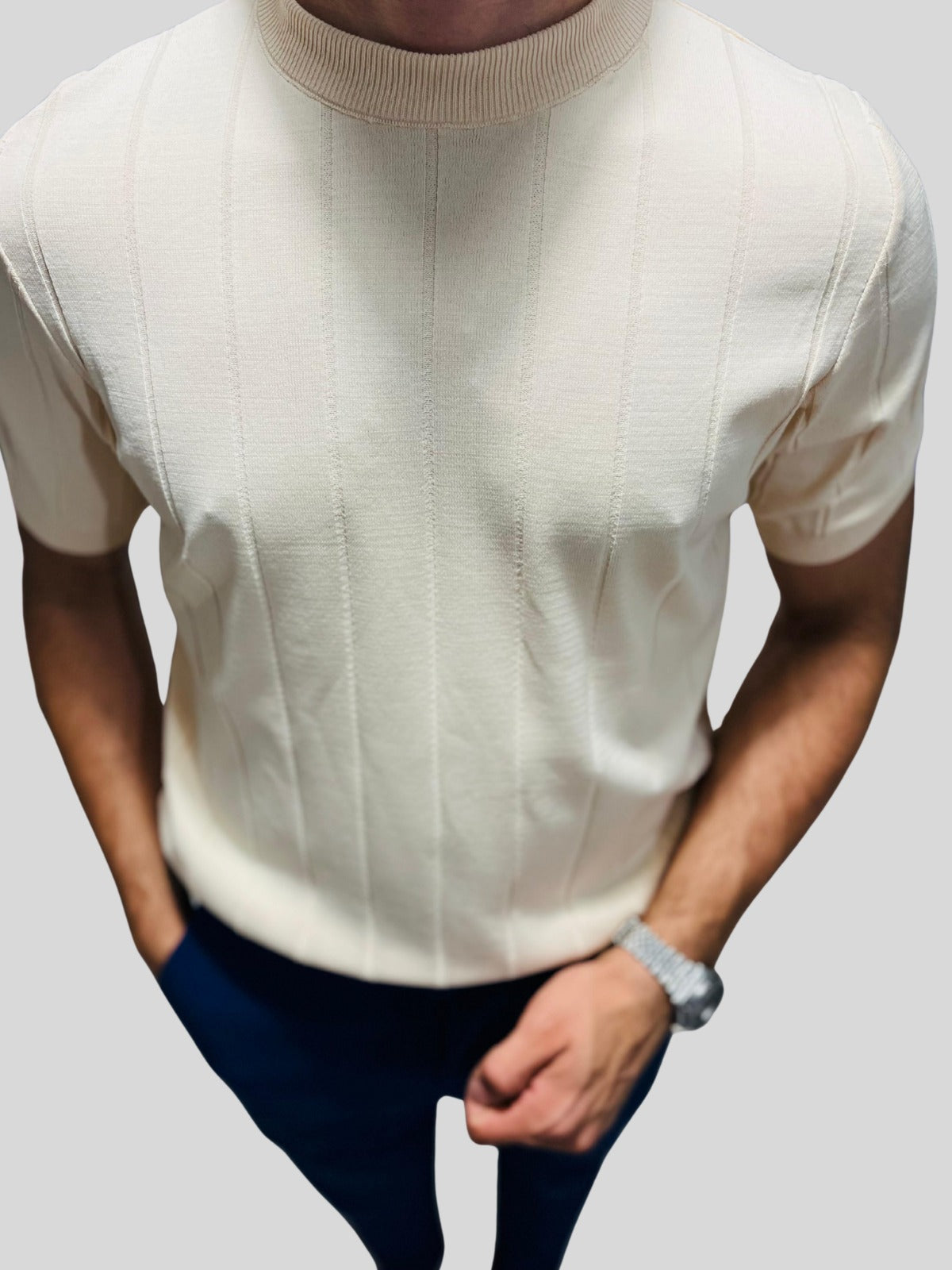 Bej Slim Fit Tişört
